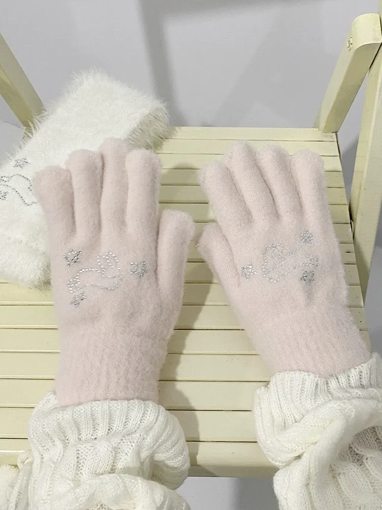 Soft Bunny Wonderland Faux Wool Gloves