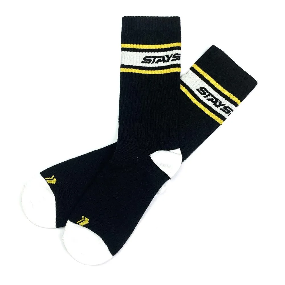 Stay Strong Stripe Socks - Black