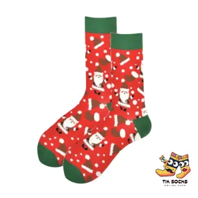 TikSocks|Christmas Socks-Red Socks with Santa