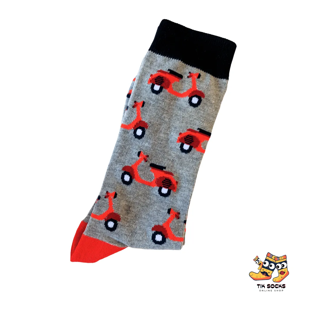 TikSocks|Fun Socks- Gery Bike Socks