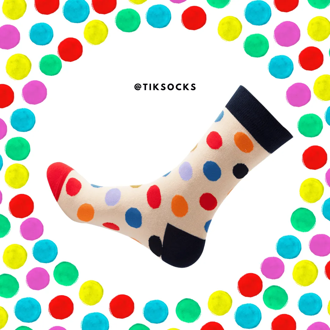 TikSocks|Fun Socks-Polka Dot Sock-Milky