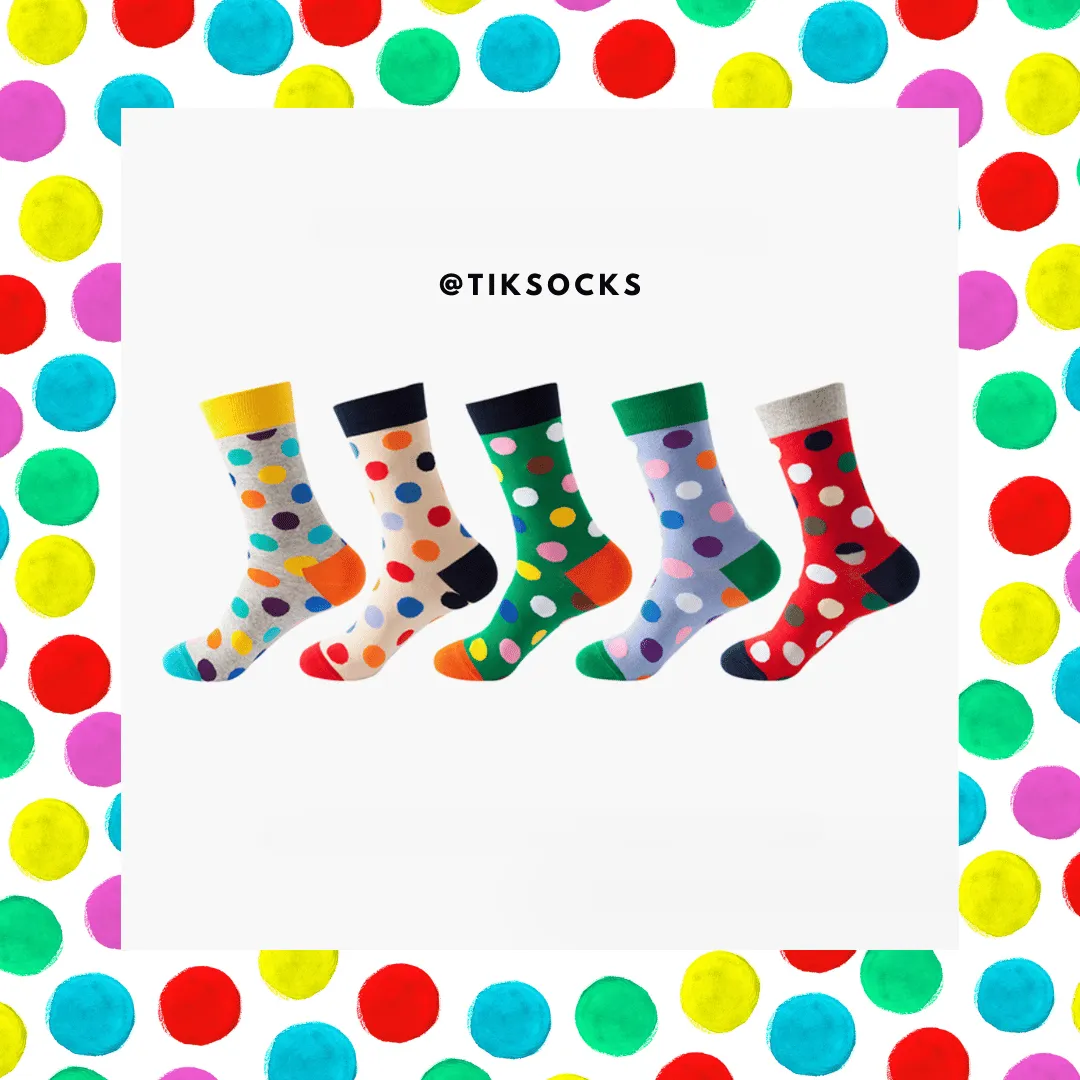 TikSocks|Fun Socks-Polka Dot Sock-Milky