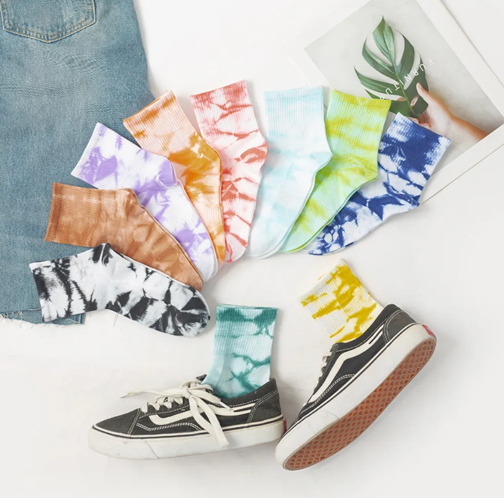 TikSocks|Fun Socks-Tie Dye Cotton Socks dark blue