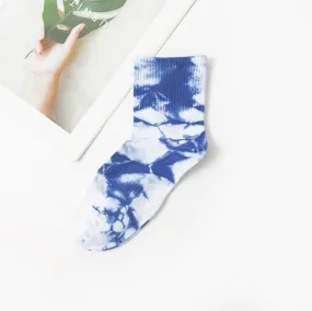 TikSocks|Fun Socks-Tie Dye Cotton Socks dark blue