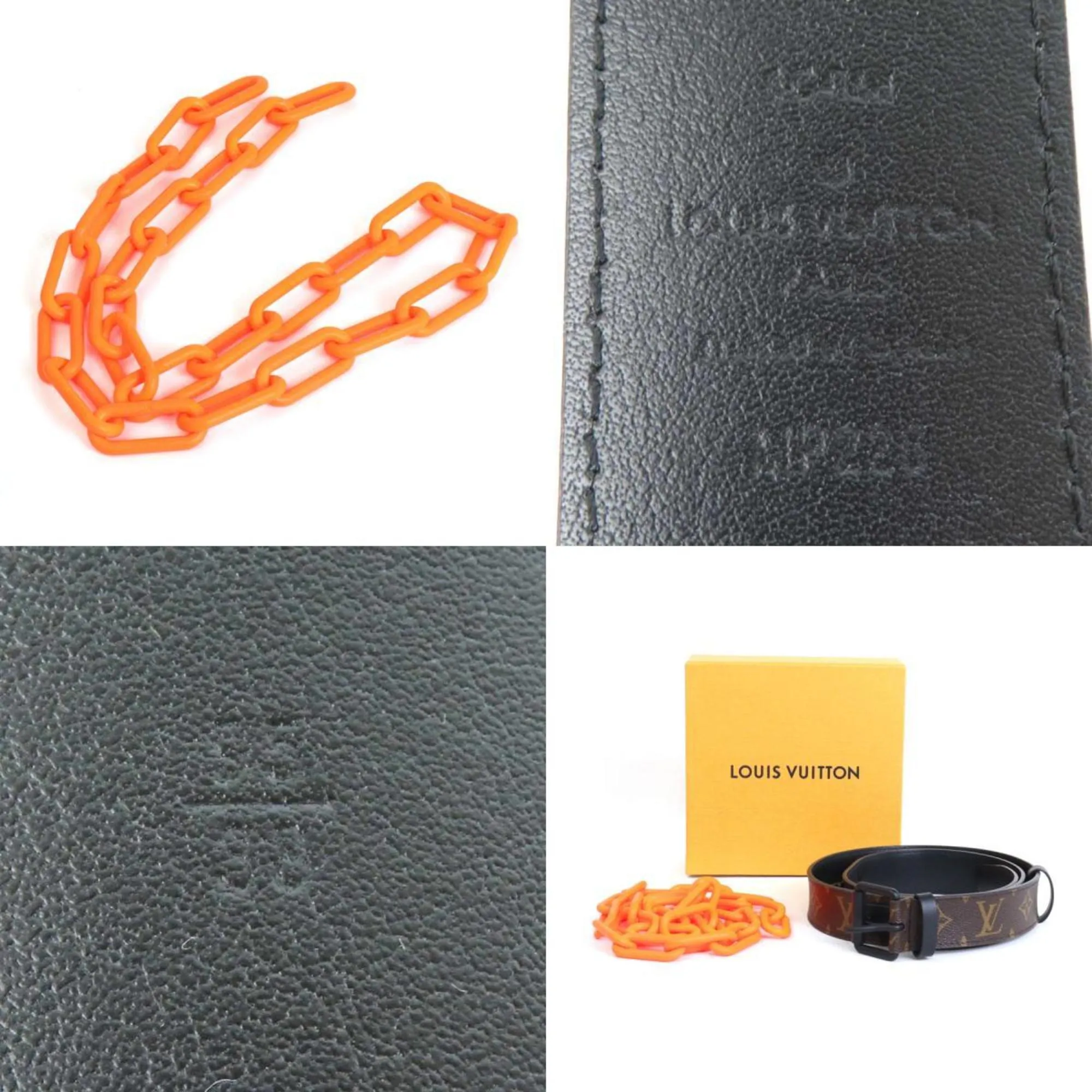 Trendy Inspired Louis Vuitton Belt Monogram Virgil Abloh Suntulle Signature 35mm Chain/monogram Solar Ray Brown X Orange Men's Mp228t