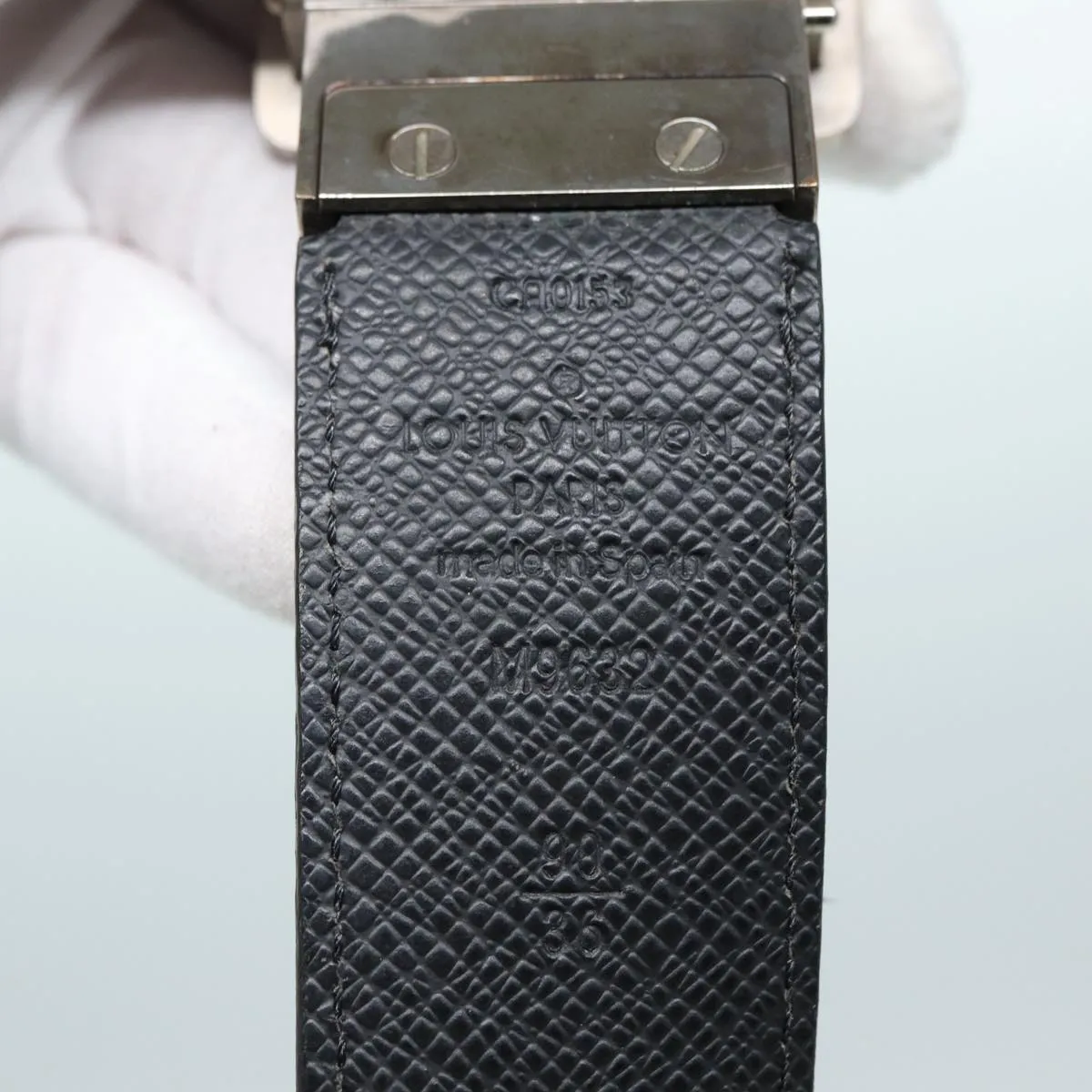 Trendy Inspired Louis Vuitton Damier Graphite Ceinture Amban Tour Belt M9632v Lv Auth Ki4850