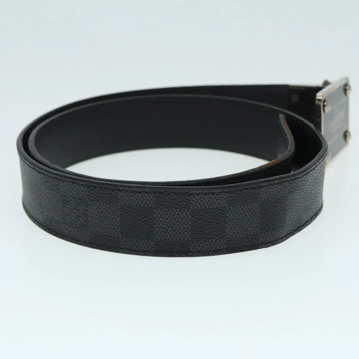 Trendy Inspired Louis Vuitton Damier Graphite Ceinture Amban Tour Belt M9632v Lv Auth Ki4850