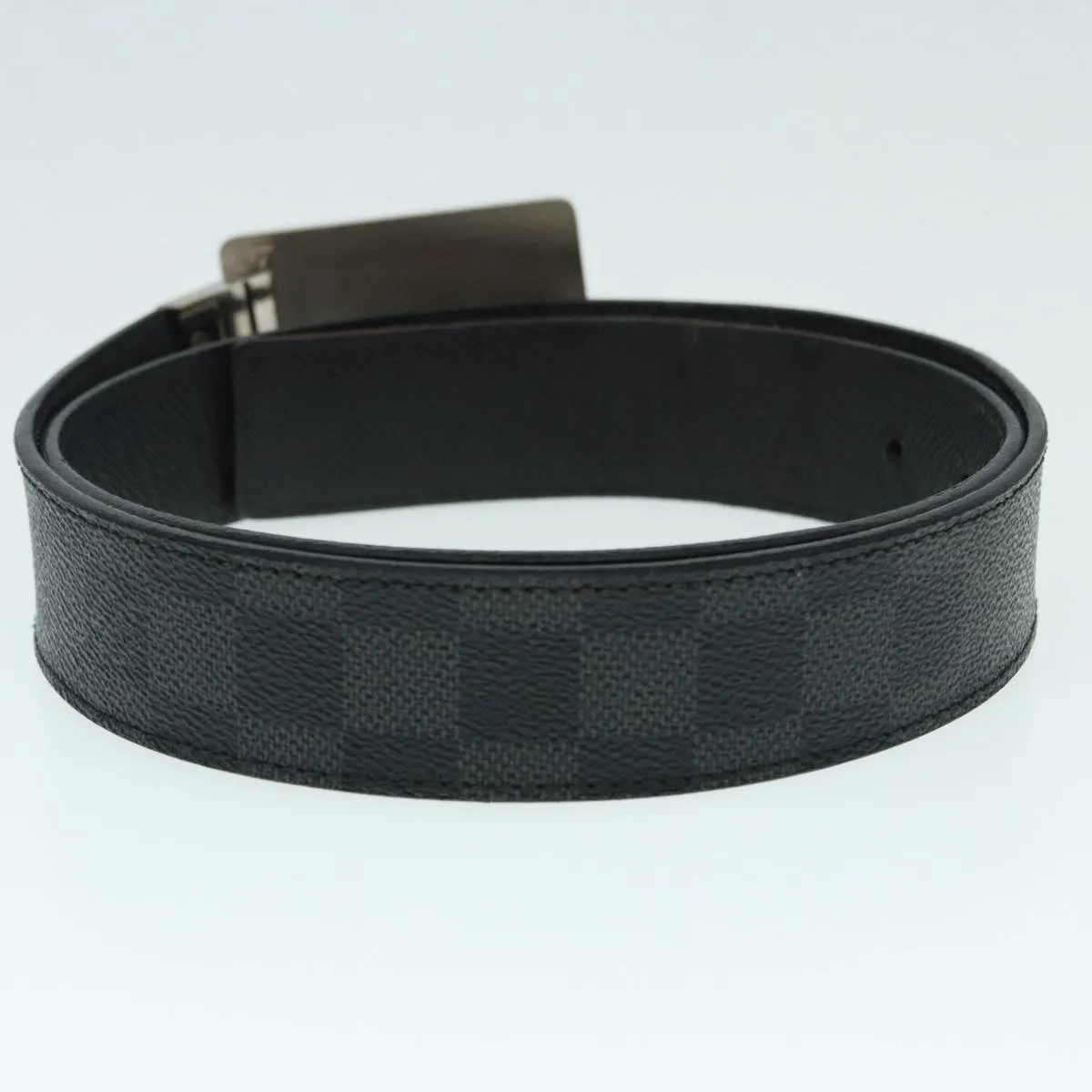 Trendy Inspired Louis Vuitton Damier Graphite Ceinture Amban Tour Belt M9632v Lv Auth Ki4850