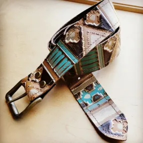 Turquoise Sahara Navajo Genuine Leather Belt