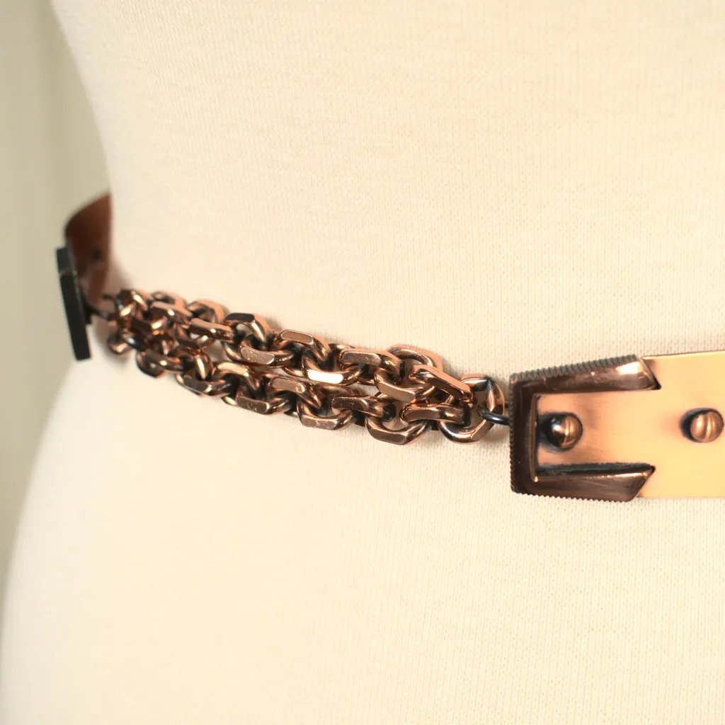 Vintage 1950s Copper Statement Dot Belt