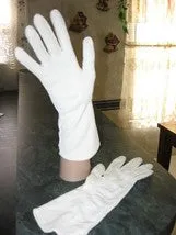 Vintage Cut-Out Dress Gloves White Size S