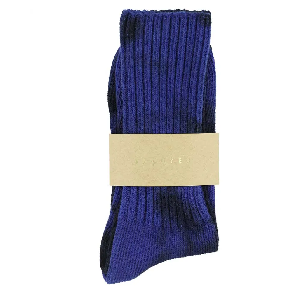 Women Tie Dye Socks - Black / Strong Blue