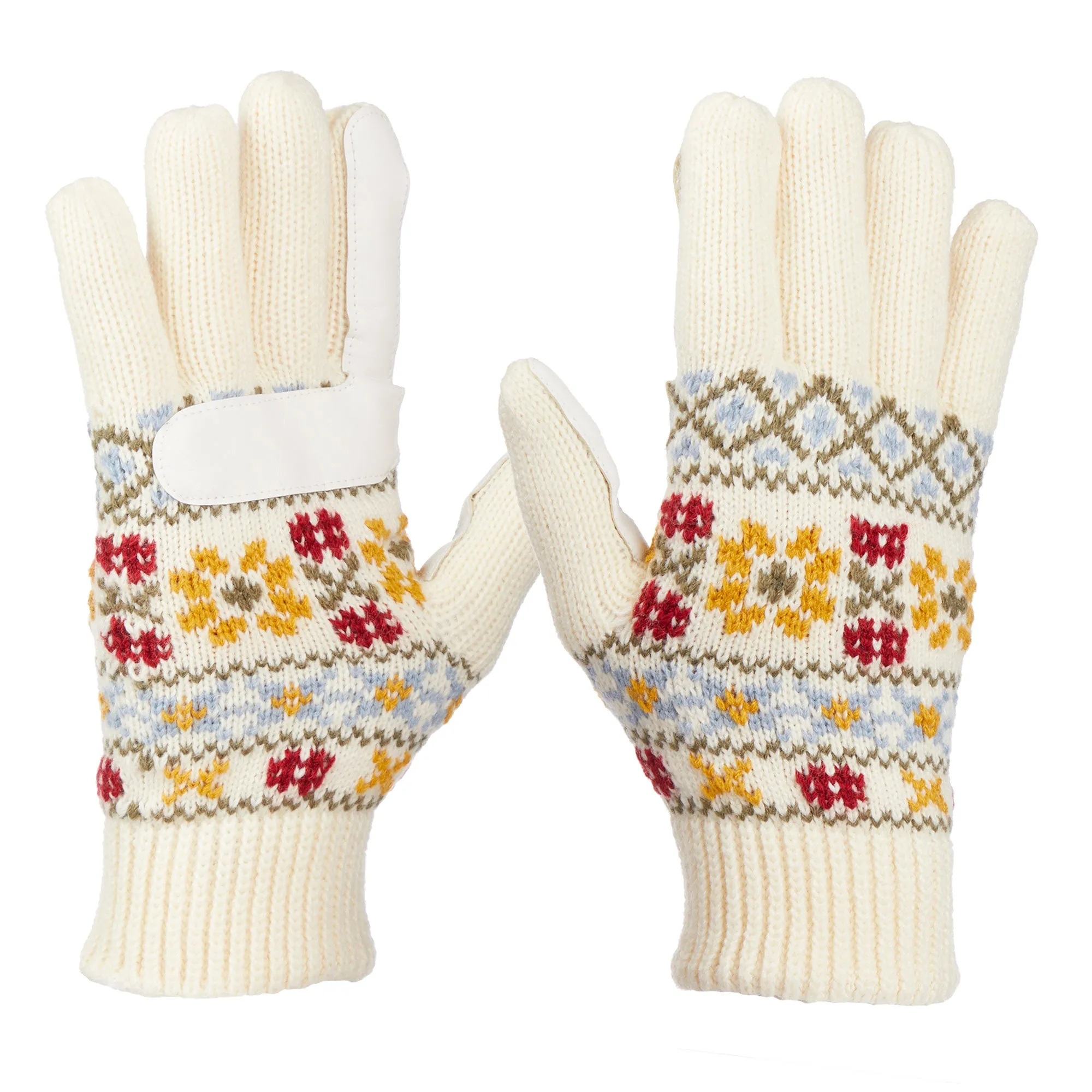 Women's Nordic Fairisle Knit Water Repellent Touchscreen Gloves